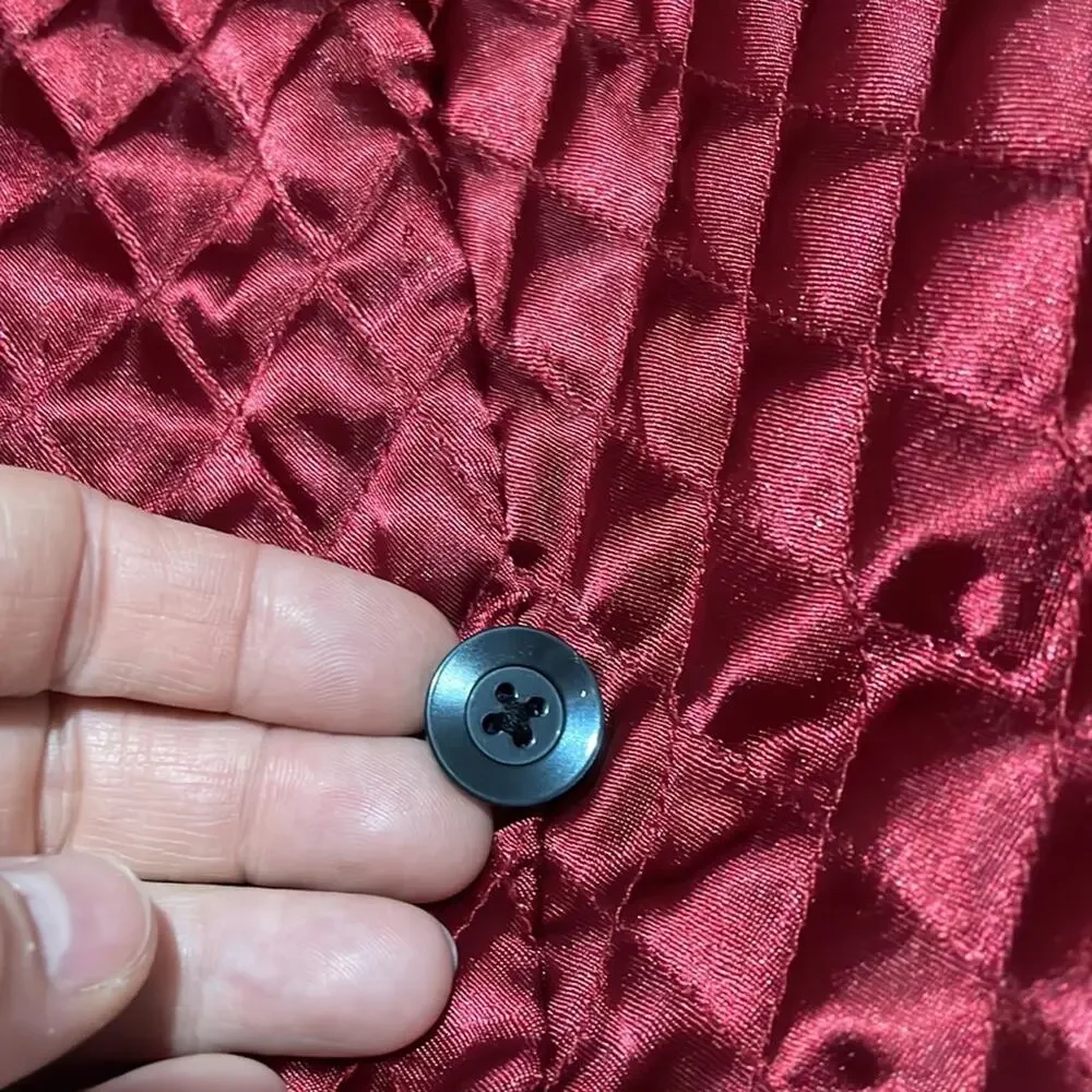 Gymboree XXL 7 black velvet dress coat lined red quilted lining euc vintage